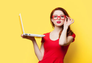 Lady wearing Computer glasses